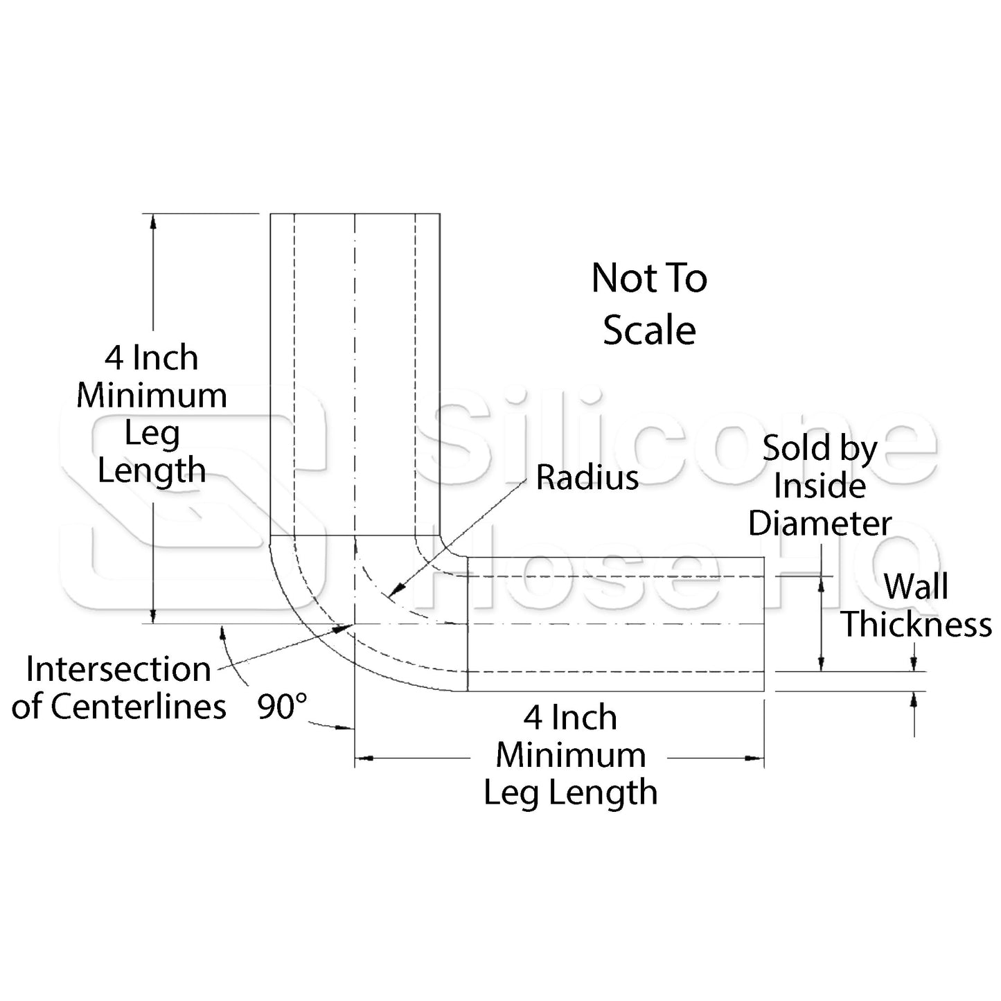 Silicone Hose, 4.00" I.D. 90 degree Elbow
