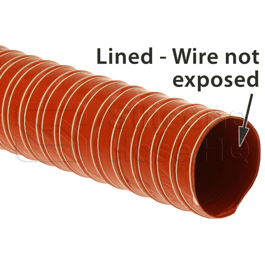 High Temp Silicone 2-ply Air Duct Hose, 450F, Orange Only