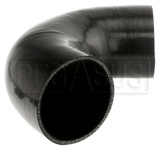 Black Silicone Hose, 7/16" I.D. 135 degree Elbow, 4" Legs