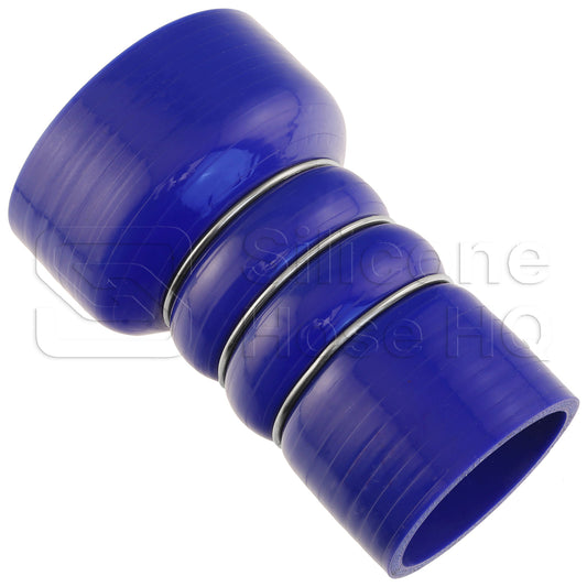 Blue Silicone 350F CAC Reducer Hose, 3.50 x 2.50" ID, 6" L