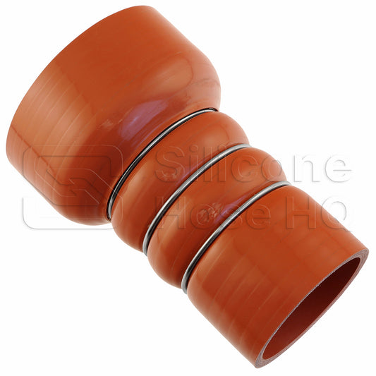 Orange Silicone 500F CAC Reducer Hose, 3.50 x 2.50" ID, 6" L